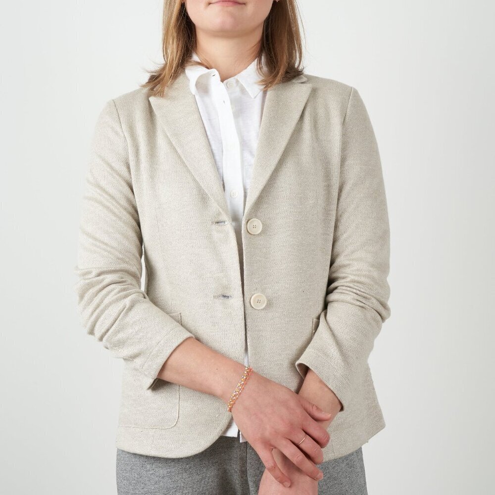 HARRIS WHARF LONDON‎ Summery Stretch Waffle Cotton Cross Buttonhole Blazer US 4